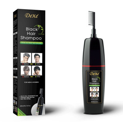 Dexe Black Hair Color Pump Dye Shampoo 200Ml. U K