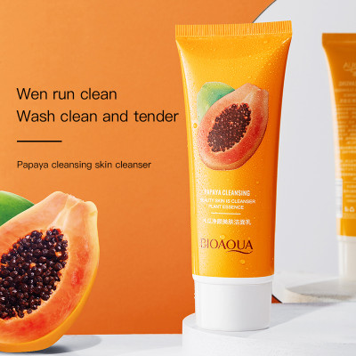 BIOAQUA Papaya Moisturizing Shrink Pore Face Wash Foam Facial Cleanser 100g/M